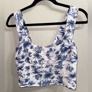 Abercrombie & Fitch linen-blend cropped tank top-‎ Size Small